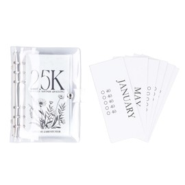 Budget Binder 6 Hole Transparent Soft Waterproof Portable PVC Savings Challenge Book for Card Money 2.5k