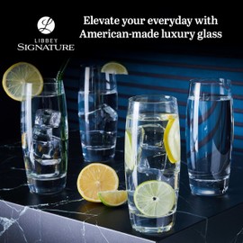 Libbey Signature Kentfield Cooler Beverage Glasses, 16 ounce, Set of 8