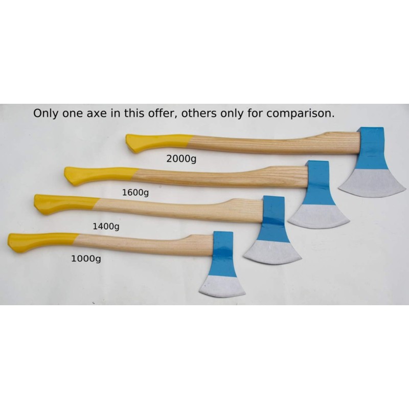 Biber Muller Beaver-Axe Broad bit Felling 1000g,3.45 Pound-Blue line-Ash Handle-Forged