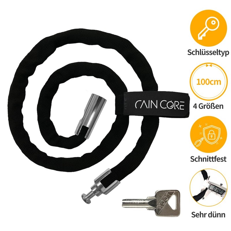 RAINCORE Lightweight Bicycle Lock Lock (2 Keys) Anti-Theft - 100cm