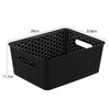 Gainhope 4-Pack Plastic Woven Storage Baskets, Black Pantry Storage Basket