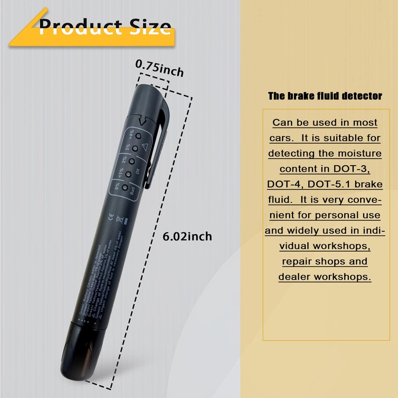 Brake Fluid Liquid Tester Pen,1PC DOT 3 DOT 4 DOT