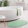 YIRDDEO Sage Green Pom Bath Rug for Bathroom Non Slip,