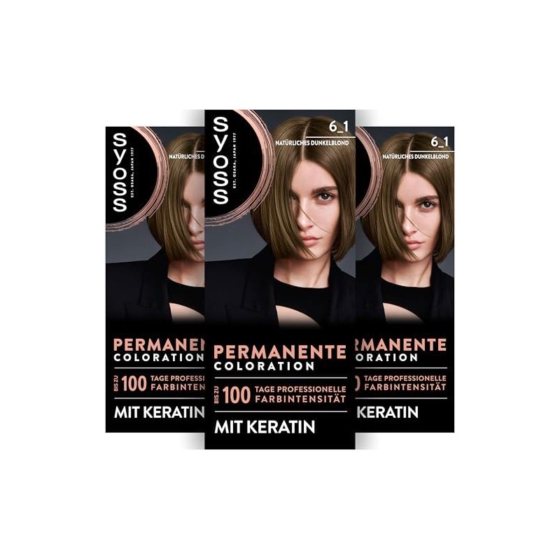 SYOSS Coloration 6_1 Natural Dark Blonde (115 ml), Permanent Colouration