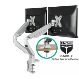 EleTab Dual-Arm Monitor Desk Arm ELTGM01-2 Stand Adjustable w/ VESA mounts LM20