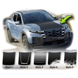 Benini Design Studio Hood Blackout Stripe Decal Racing Stripes Graphics Fits 2022 Graphic Vinyl Sticker Compatible with Hyundai Santa Cruz 2022-2027 (Style 4, White)