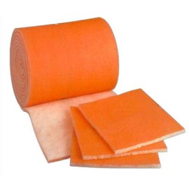 Furnace/Air Handler/HVAC Air Filter Media Roll, Orange/White MERV8 Polyester Media - 1 inch x 25 inch x 10 foot - Cut to Size