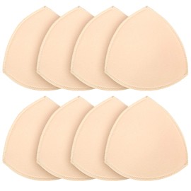 FANMAOUS 4 Pairs Bra Pad Insert,Removable Sport Bra Cup Triangle Breathable & Reusable Bra Pad for Yoga Bra,Swimsuits,Bikini