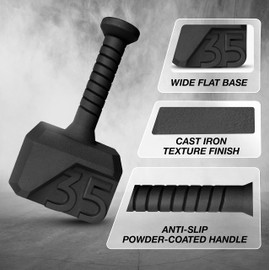 Yes4All Special Shape Hammer 35 lbs Kettlebell Anti Slip Handle Workout for Macebell Weights Exercises, Push up, Handle Grip Strength Training Equipment