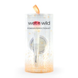 Wet n Wild Powder Perfection Kit, Clarifying Setting Powder and Powder Brush Make up Set, Long-Lasting Face Powder, Enriched with Hyaluronic Acid and Vitamin E, and a Soft-Bristle Makeup Brush