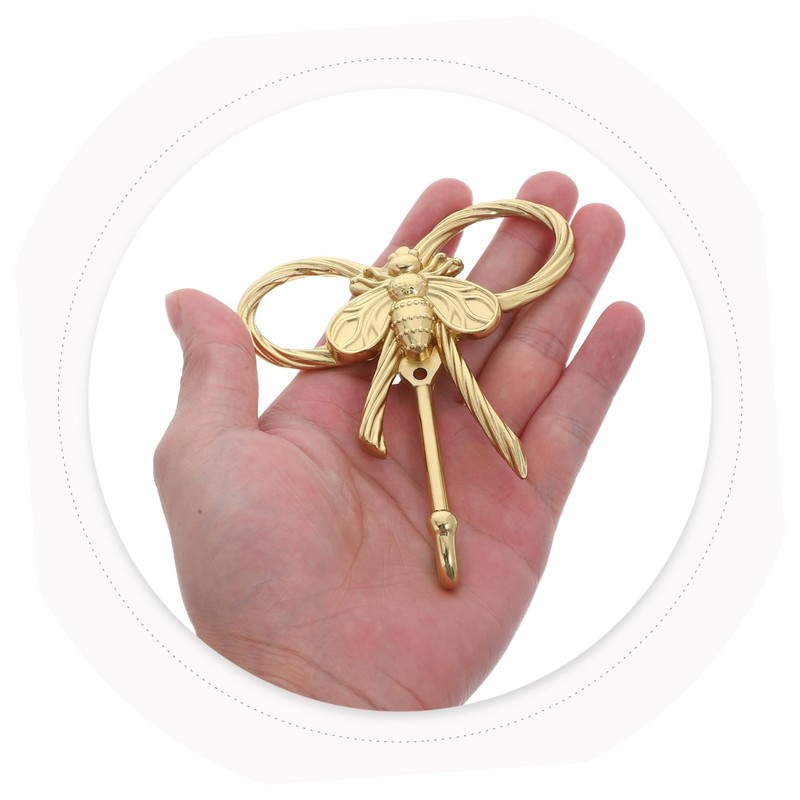 CHILDWEET Bee Wall Hooks Creative Gold Brass Coat Hangers Multi