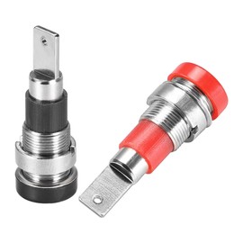 sourcing map 6 Pcs 4mm Banana Jack Binding Post Female Socket Plug Terminal Connector for Loudspeaker Amplifier Red Black