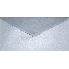 Netuno Envelopes Mother of Pearl Silver DIN Long 110 x 220 mm 120 g Aster Metallic Silver Envelopes DL Chic Elegant Letter Envelopes Beautiful for Invitation Cards Wedding Birthday Christmas Pack of