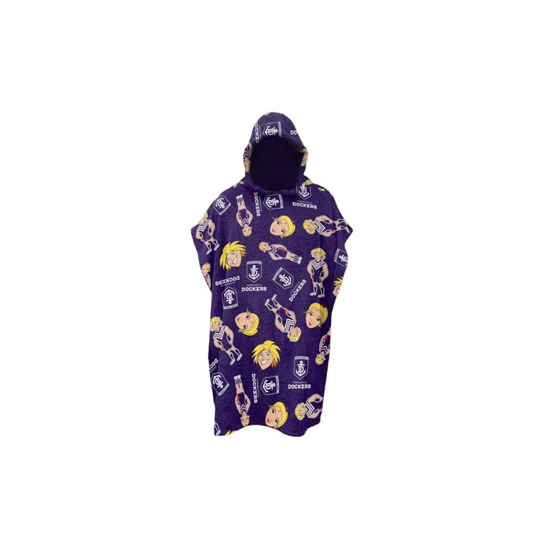 AFL Fremantle Freo Junior Youths Kids Hooded Beach Towel, Purple