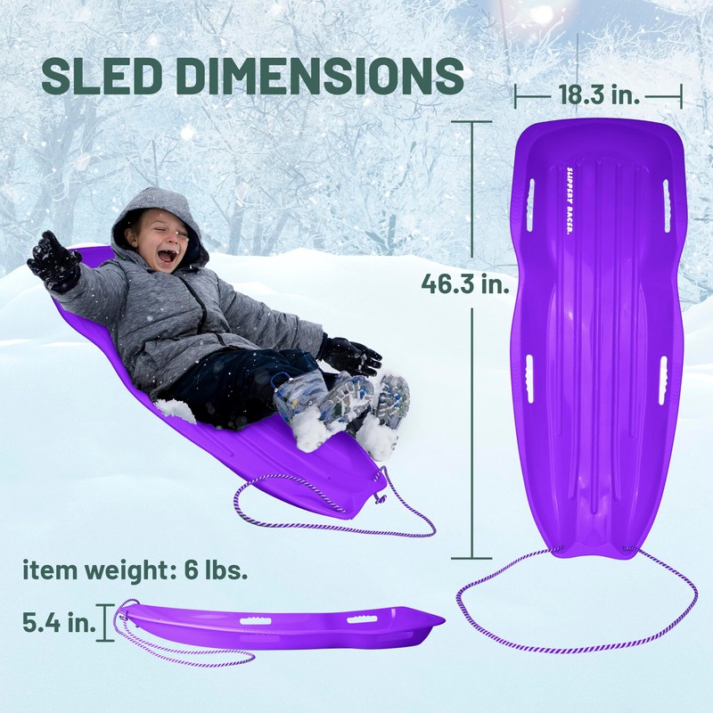 Slippery Racer Downhill Xtreme Flexible Adults and Kids Plastic Toboggan