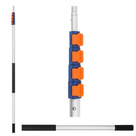SHINMING 7-24FT Telescoping Extension Pole, Aluminum Durable Telescoping Pole with Twist-on Metal Tip for Painting, Dusting, Window Cleaning, Tree Sawing