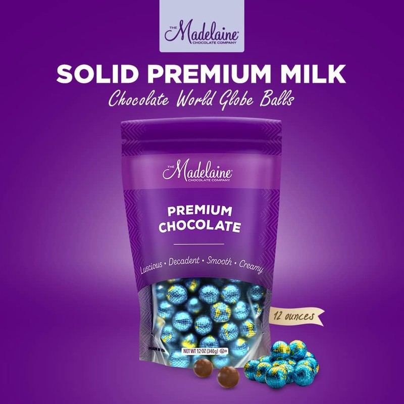 Madelaine Chocolate Premium Milk Chocolate World Globe Balls - 1