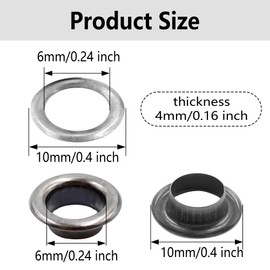 pson 100PCS 1/4 Inch Grommets Eyelets, Gun Black Metal Grommets Eyelets, Hole Self Backing Eyelets for Clothe, Shoes, DIY Project, Leather, Fabric