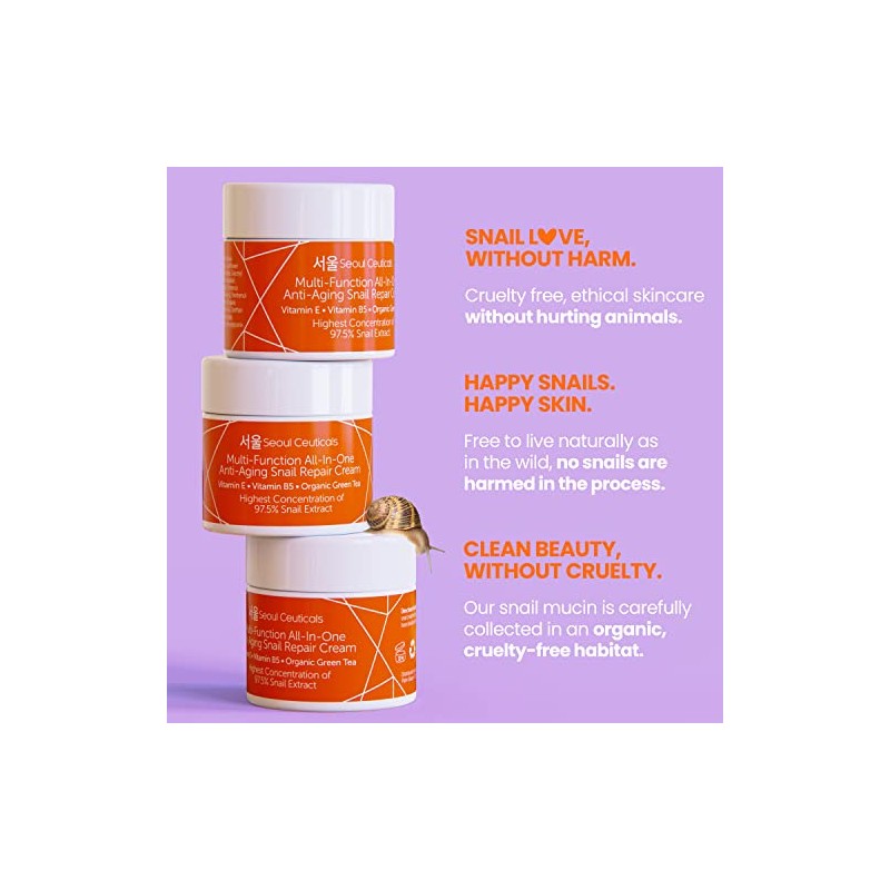 SeoulCeuticals Crema Multiusos con Extracto de Caracol, Vitamina E y