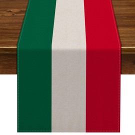 Nepnuser Italy Table Runner for Italian Themed Party Decoration Home Kitchen Dining Room Dinner Linen Table Decor (13" x 72")