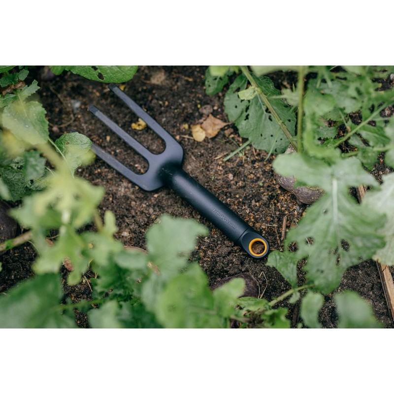 Fiskars Planting Fork with 3 prongs, Length: 28 cm, Glass