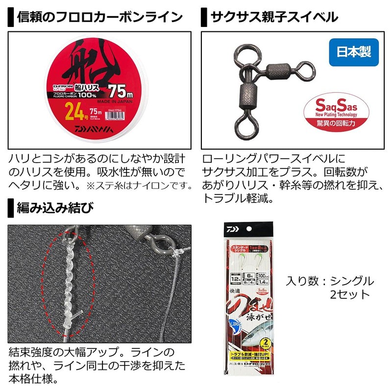 Daiwa 14-10 Comfort Loading SS LBG Standard Single Needle Set