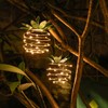 U-Vathing 2Pack 24LEDS Outdoor Solar Pineapple Lights,Waterproof Hanging Solar Lantern