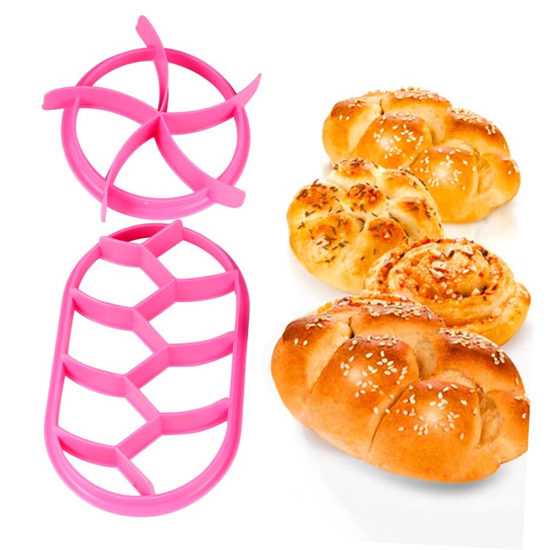 KICHOUSE 2Pcs Bread Press Mold Plastic Pastry Cutters for Baking