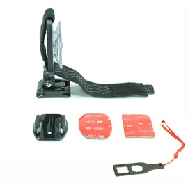 Helmet Mounts (Flat & Curved) with Action Mount Adapter for Smartphone, Operable with Any Smartphone. Strongest Hold on The Market. Easy to Use!