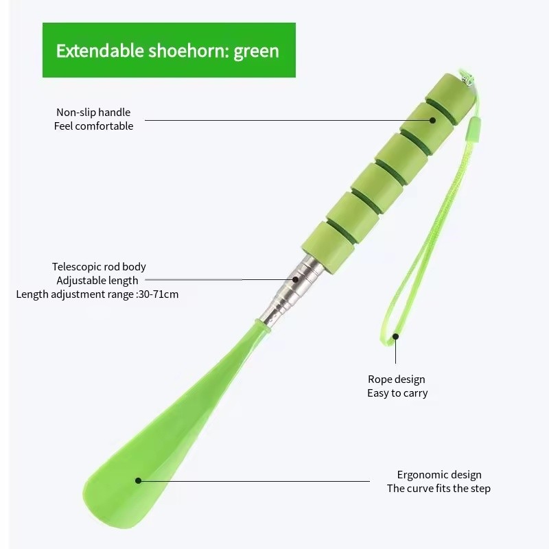 Telescopic Long Handle Shoe Horn for Easy Shoe Wearing –