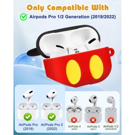 Boaretiu for AirPods Pro/Pro 2nd Generation Case - Cute Kawaii Red Heart with Keychain for AirPods Pro & Pro 2 Case Cover Funny 3D Soft Silicone Fun Cool for Girls Women Teens Boys