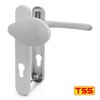 TSS White UPVC Door Handle Pair Set, Sprung, 92mm PZ