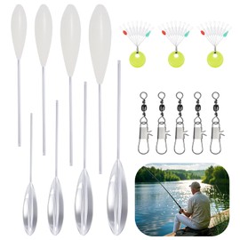WestCH Spirolino Trout Set, Fishing Sbirolino Set (8 g, 10 g, 15 g, 20 g) with 4 Spirolino Sinking 4 Sbirolino Floating 5 Triple Swivels & 3 Sizes Fishing Line Stoppers (M, L, XL)