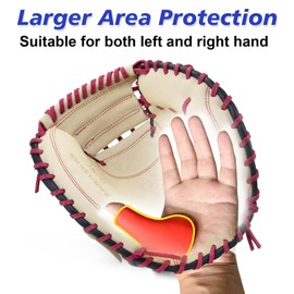 Catcher's Thumb Shield Baseball Thumb Guard for Baseball & Softball Catchers Thumb Protector for Baseball Catcher Gear Training Aid Catcher Accessories Reduce Sting-Red