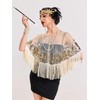 RRYIO Women's 1920s Shawl Wraps,Sequin Beaded Flapper Evening Shawls for