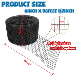 6 Inch x 98 Feet 1/2 Inch Mesh Cloth Fencing Net 16 Gauge Welded Wire Fence for Planting Breeding Home Garden