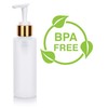 Clear Natural Refillable Plastic Squeeze Bottle with Gold Pump Dispenser