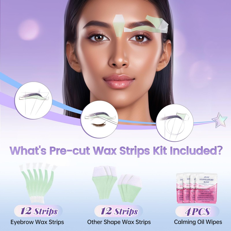 LaWink Wax Strips, Cold Wax Depilation Strips, Eyebrow Wax Strips,