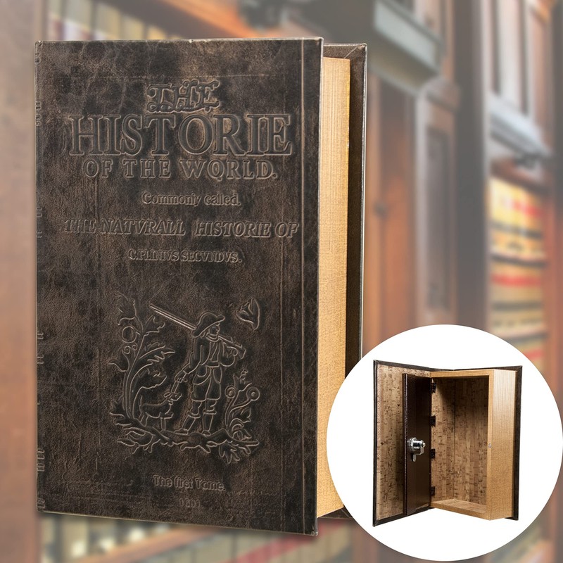 Barska Antique Book Lock Box with Key Lock