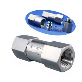 1/8 1/4 3/8 1/2 Inch G Female Thread 304 Stainless Steel Check Valve One Way Non-Return Valve for Water Oil Gas Check Valve(1/2 Inch)