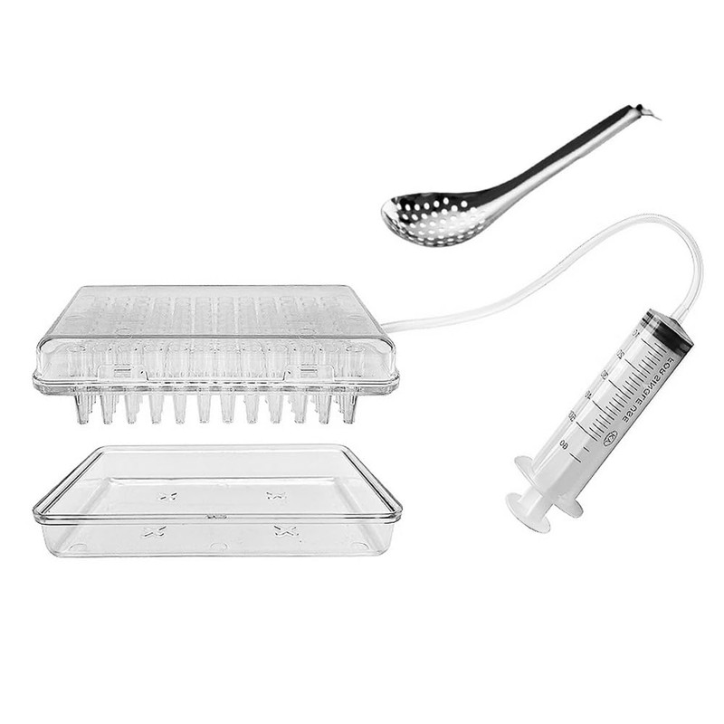 ieron Kaviar-Maker-Set, kugelförmiger Kaviar-Spender, Sphärifikations-Tropfer, Rogensaucen-Spender, Sieb-Werkzeuge mit Löffel und