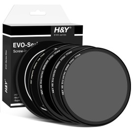 H&Y 77mm ND Filter IRND8 IRND64 IRND1000 ND Filter Neutral Density Filter Camera Lens ND Filter Screw in and Magnetic Lens Filter 2 in 1 with Magnetic Adapter Ring, EVO Series Landscape ND Kit, Black
