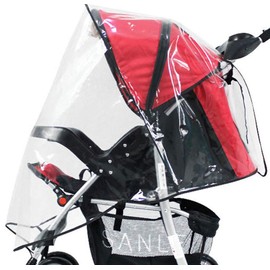 Rain & Wind Shield Transparent Baby Stroller Cover for Travel, No Window, Clear2