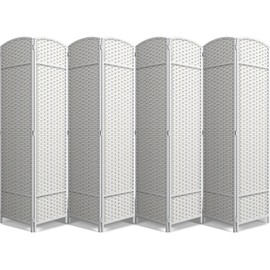 Sorbus Room Divider - 8 Panel 6 ft. Tall Extra Wide Double Hinged Panels for Room Dividers and Folding Privacy Screens - Wall Divider and Partition Room Dividers for Stylish Room Partitioning (White)
