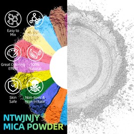 10 Colors Mica Powder Set-for Coloring Resin Artwork,car Spray Paint,Candles,soap,Lip Gloss,Nail Polish(Pearl White/Dark Green/Mysterious Black/Red/Orange/Silvery/Blue/Bronze/Gold/Aristocratic Red)