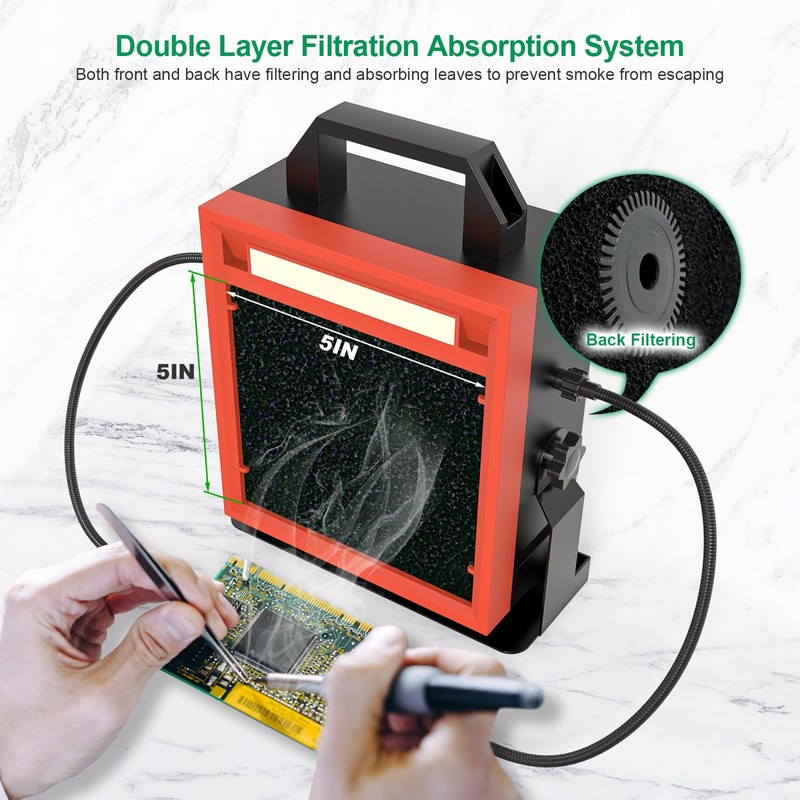 Buhobha Solder Fume Extractor with LED Light & 2 Helping
