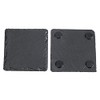 8pcs Square Black Slate Stone Coasters for Drink Bar Kitchen