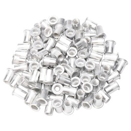 Rowiz 100 PCS M8 8mm Flat Head Aluminum Rivet Nut Blind Insert Nut Knurled Steel Head Nutserts Assortment with Internal Threads, Silver
