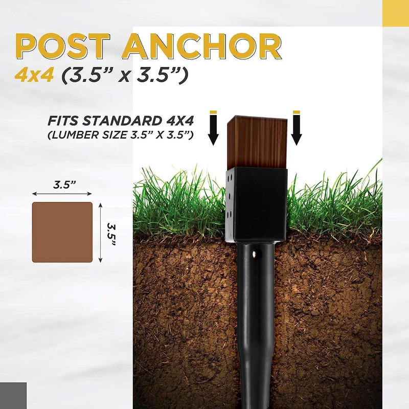 (Set of 4) LADECH Premium No Dig Ground Anchor –