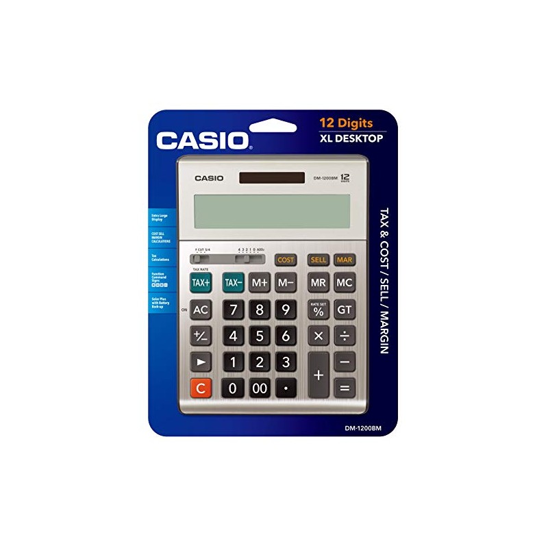 Casio DM-1200BM – Calculadora de escritorio para negocios con teclas